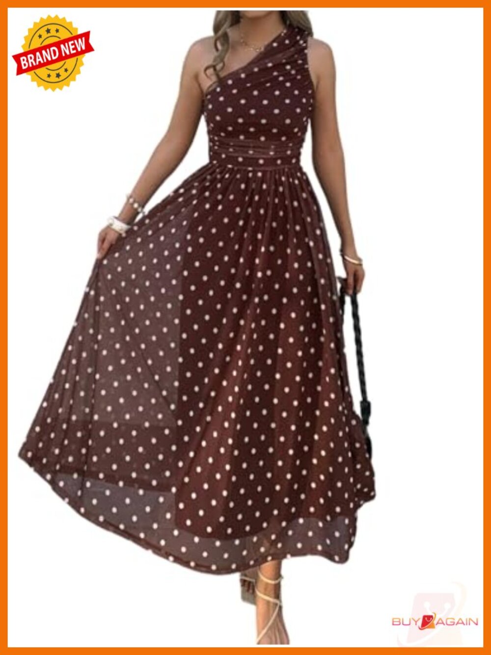 One Shoulder Floral Maxi Dress Mesh Ruched Waist Wedding Guest